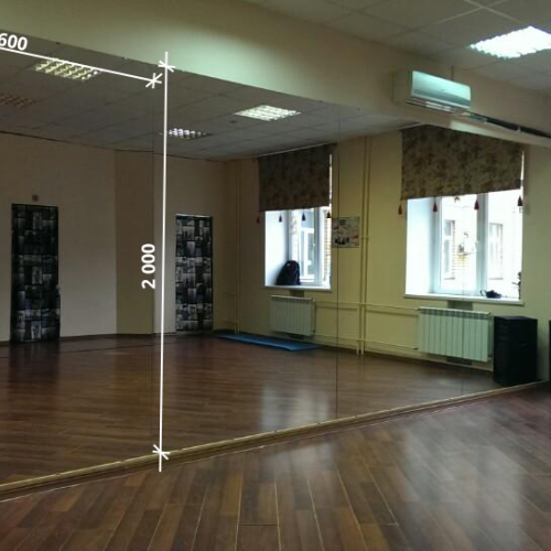 Зеркала в фитнес 2000 1600 мм. ( 200 х 160 см) Толщина 4 мм
