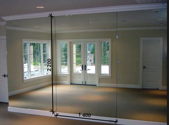 Зеркало в танцевальный зал 2200 1400 мм. (220 х 140 см)